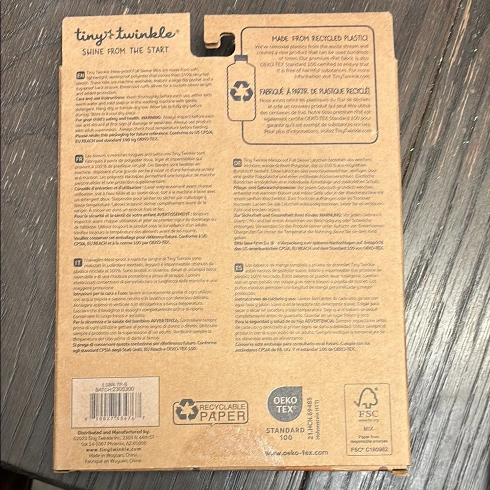 Pink long Sleeved Bib with Eco-Friendly Packaging